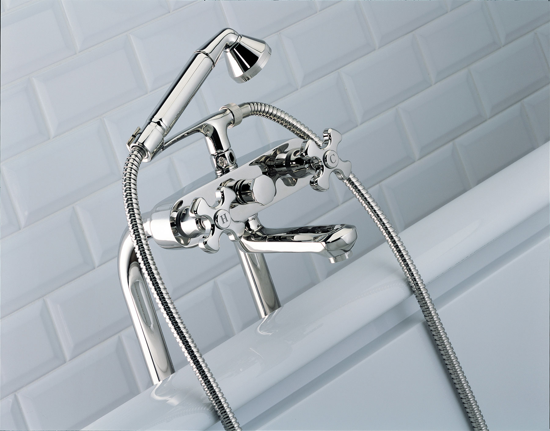 Traditional Art Deco Freestanding Tub & Shower Mixer