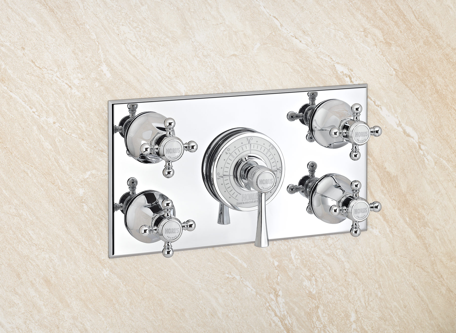 Traditional Ascott Wall Mount Thermostatic Mixer