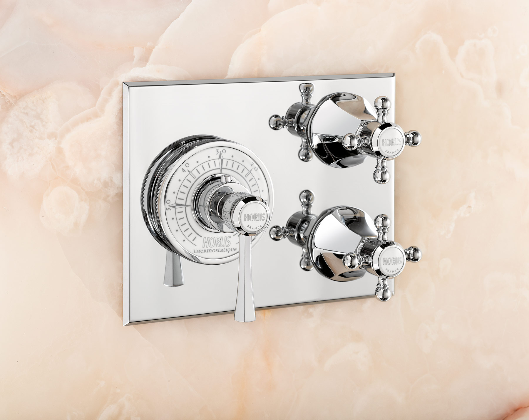 Traditional Ascott Wall Mount Thermostatic Mixer