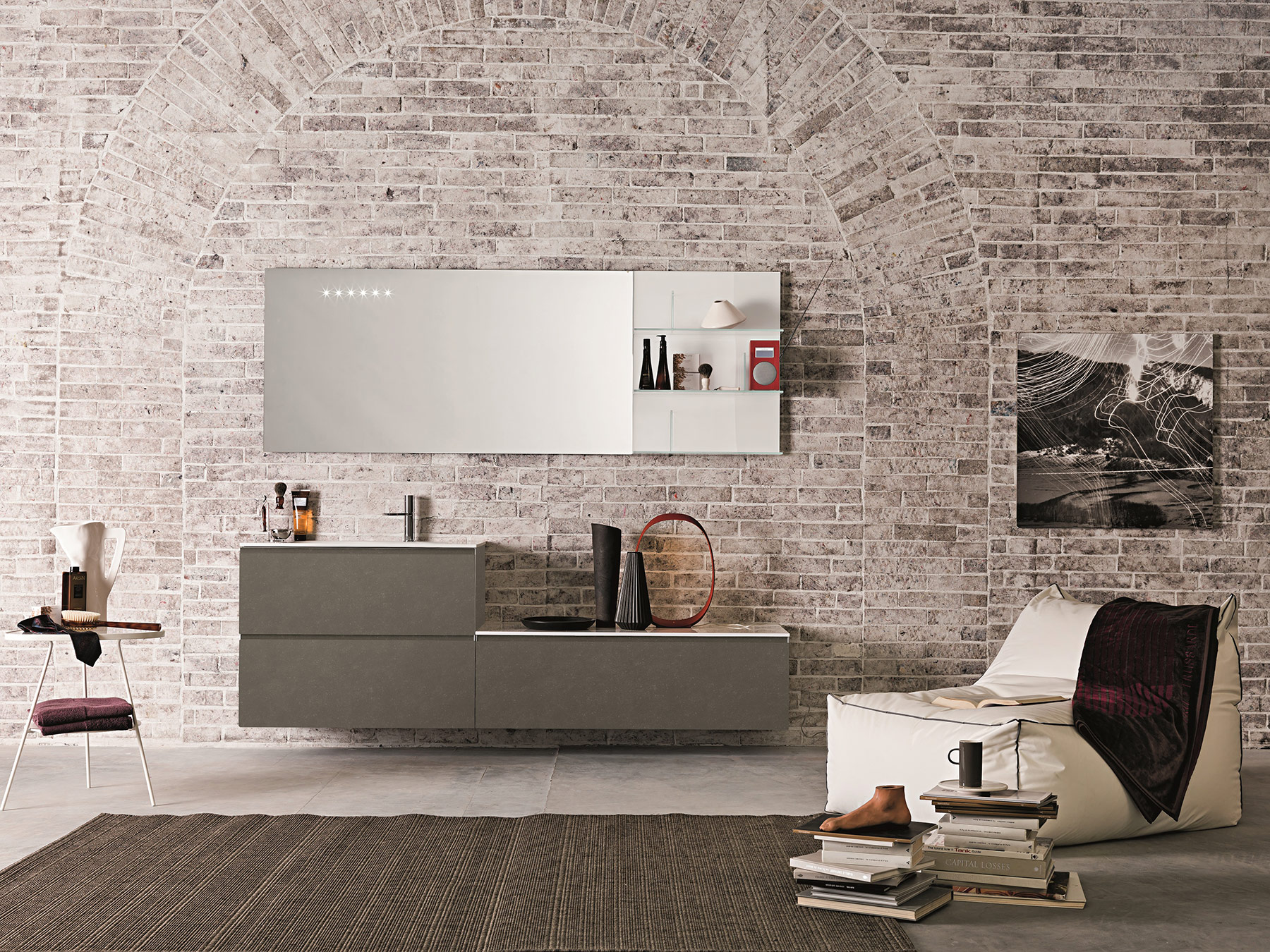 Modern Domino 44 Wall Mount Vanity Unit