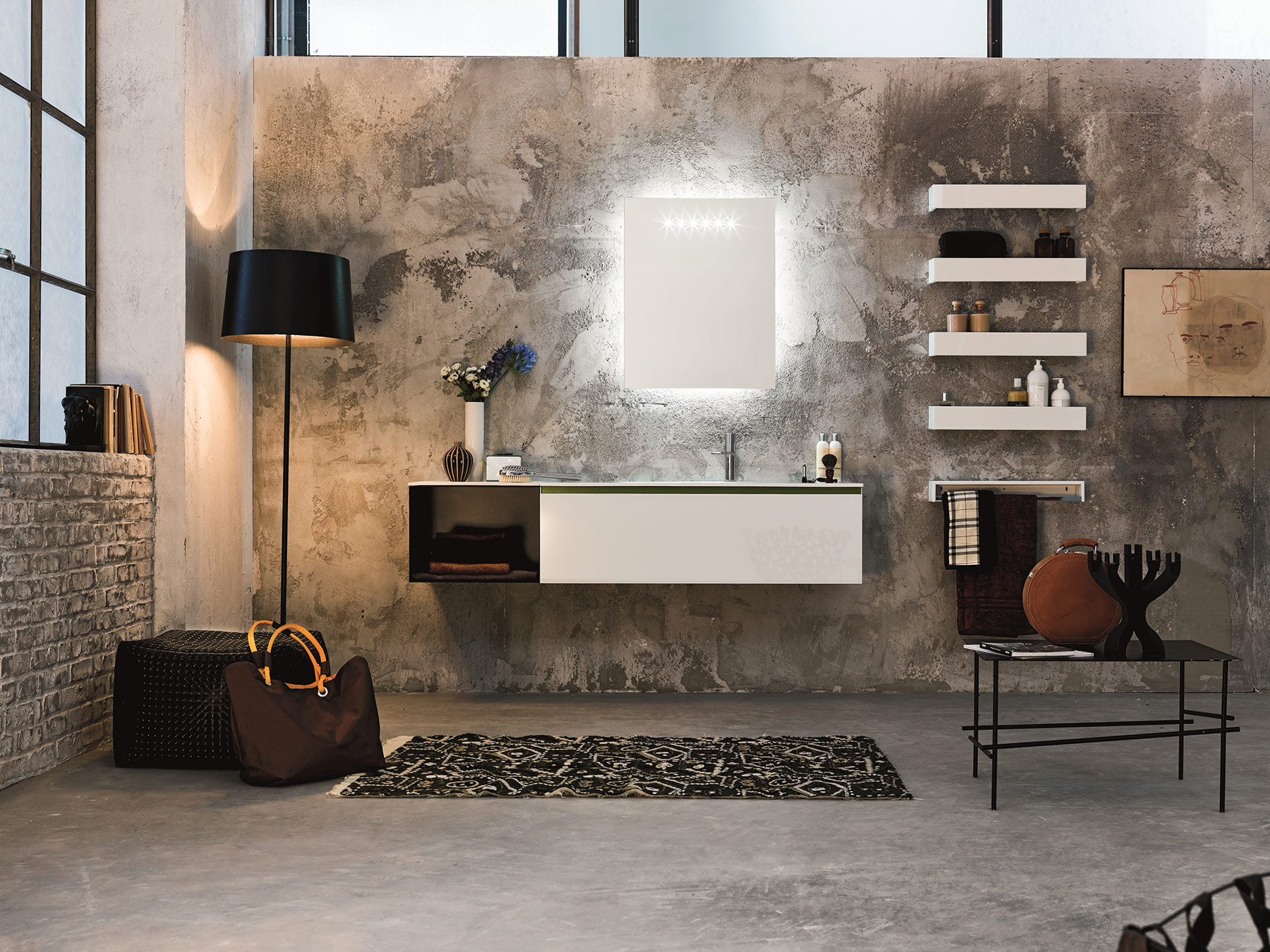 Modern Domino 44 Wall Mount Vanity Unit