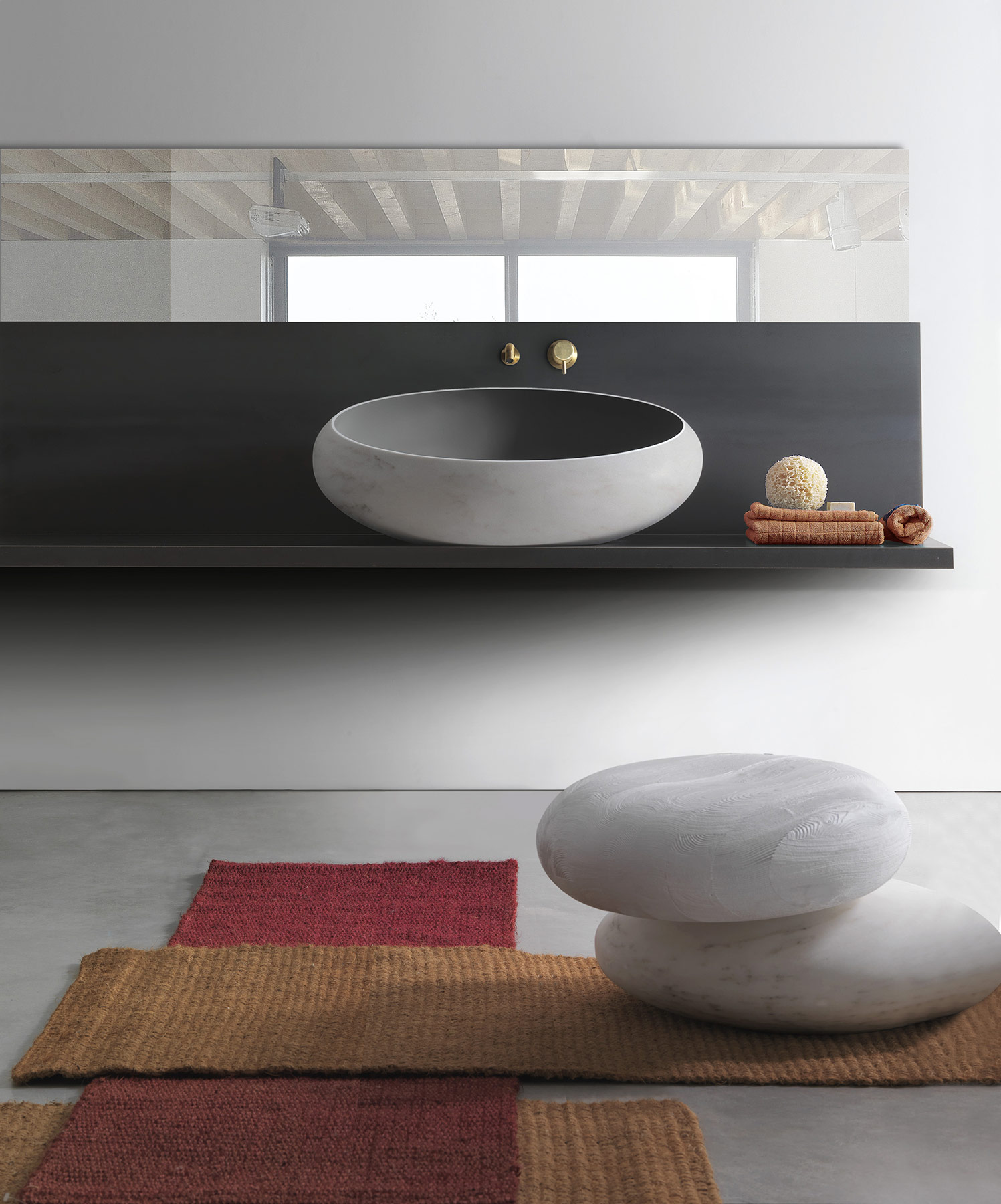 Modern Gong Countertop Mount Washbasin