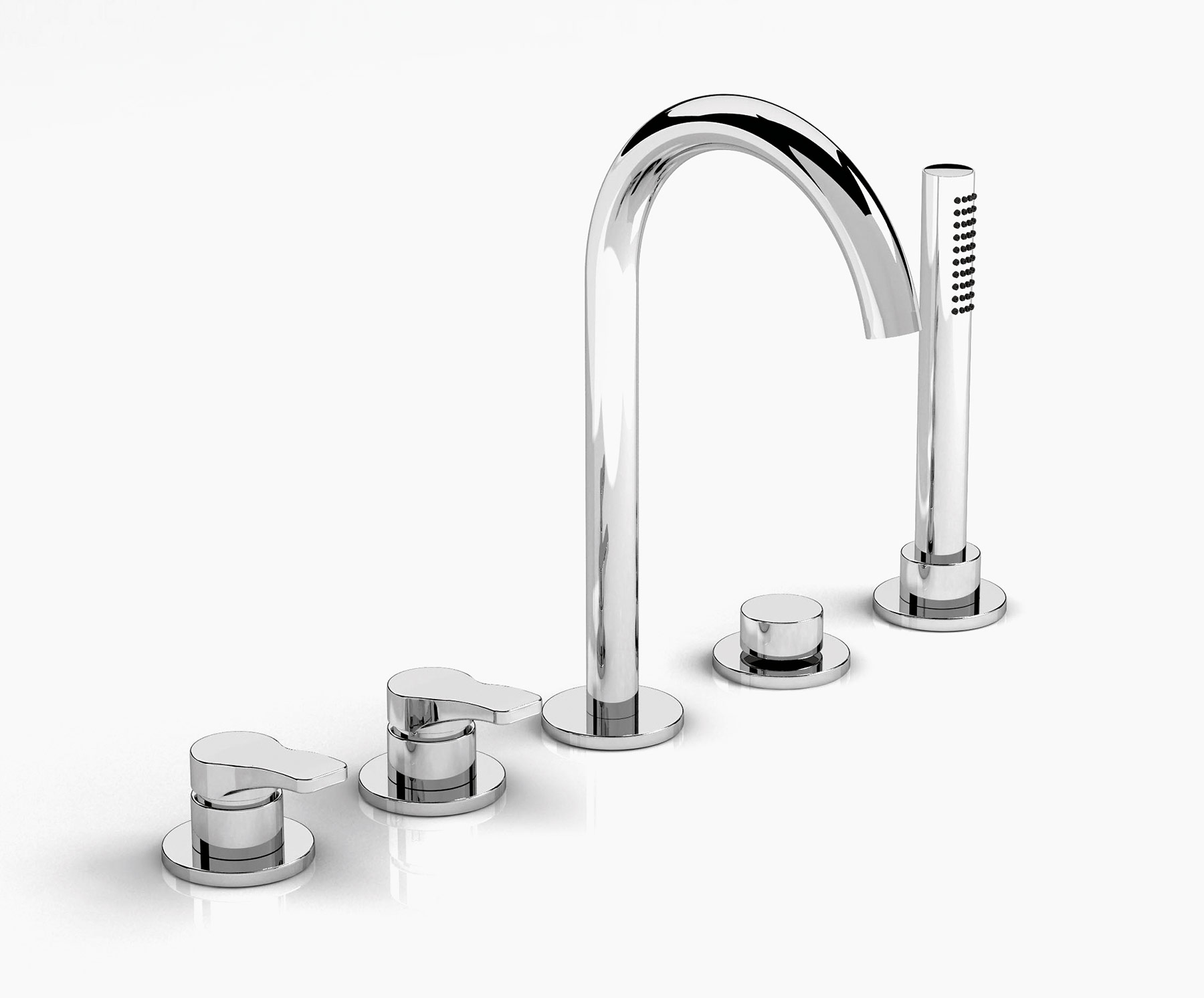 Modern Lissoni Deck Mount Roman Tub Set