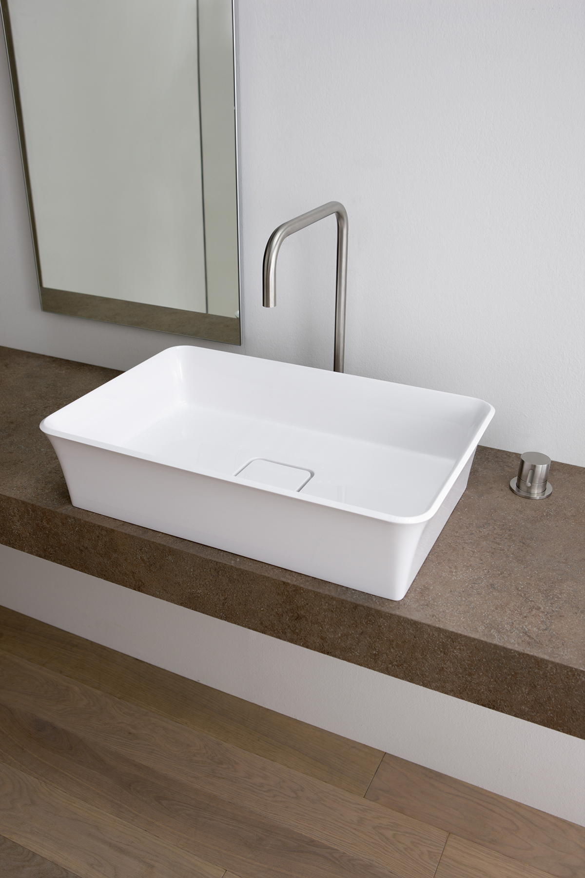 Modern Luna Rectangular Counter Top Basin