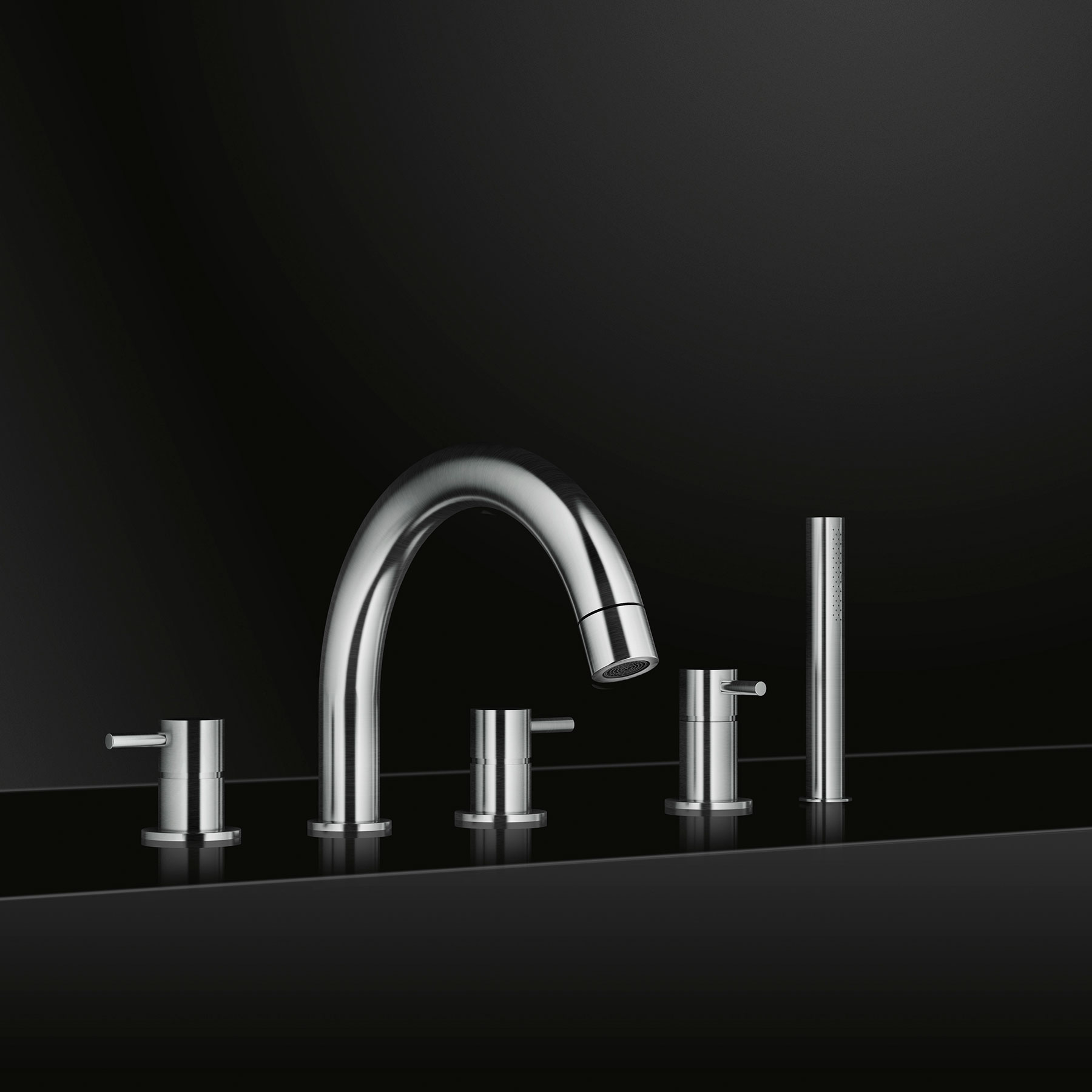 Modern Minimal Beauty Deck Mount Tub Filler Set