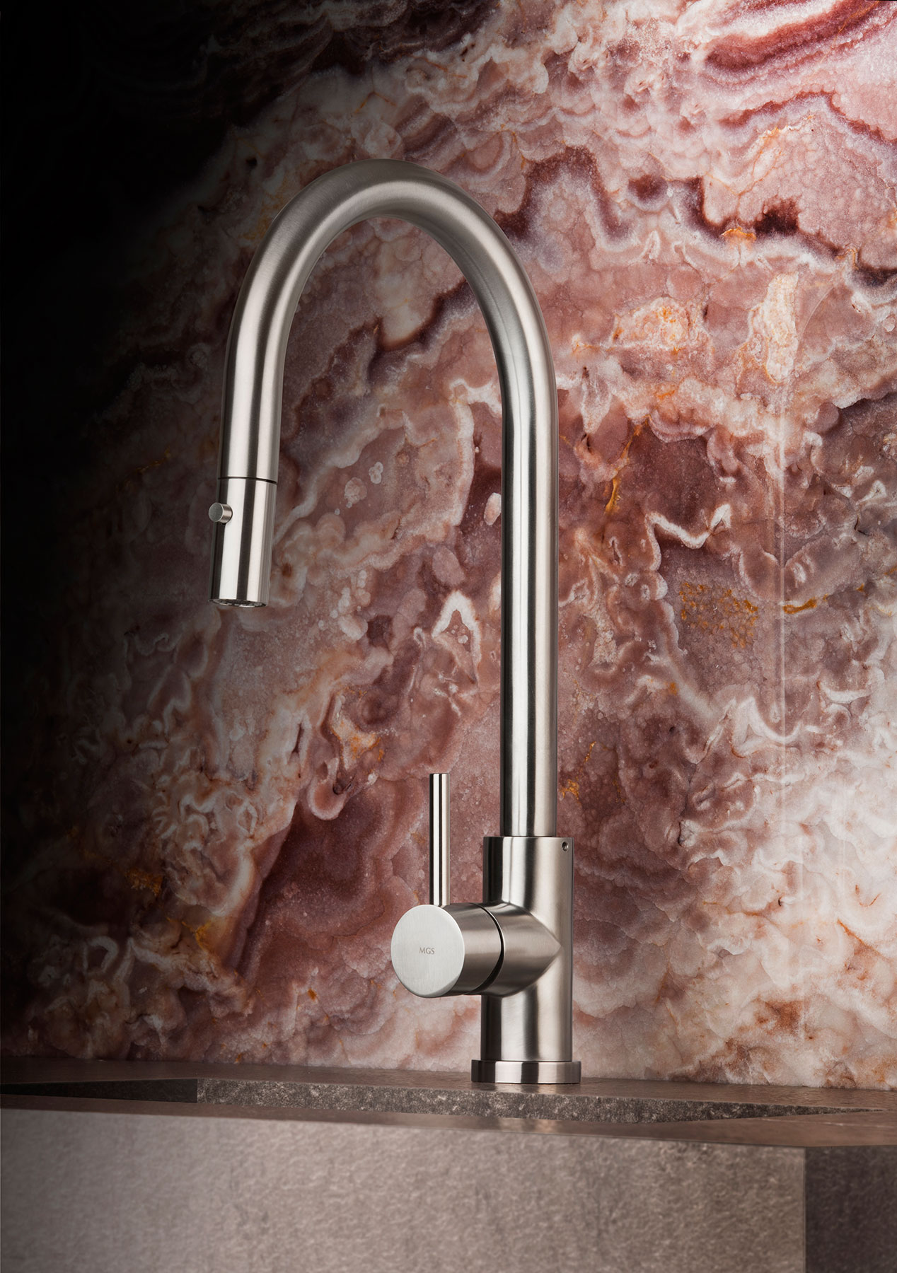 Modern Spin_D Deck Mount Kitchen Faucet