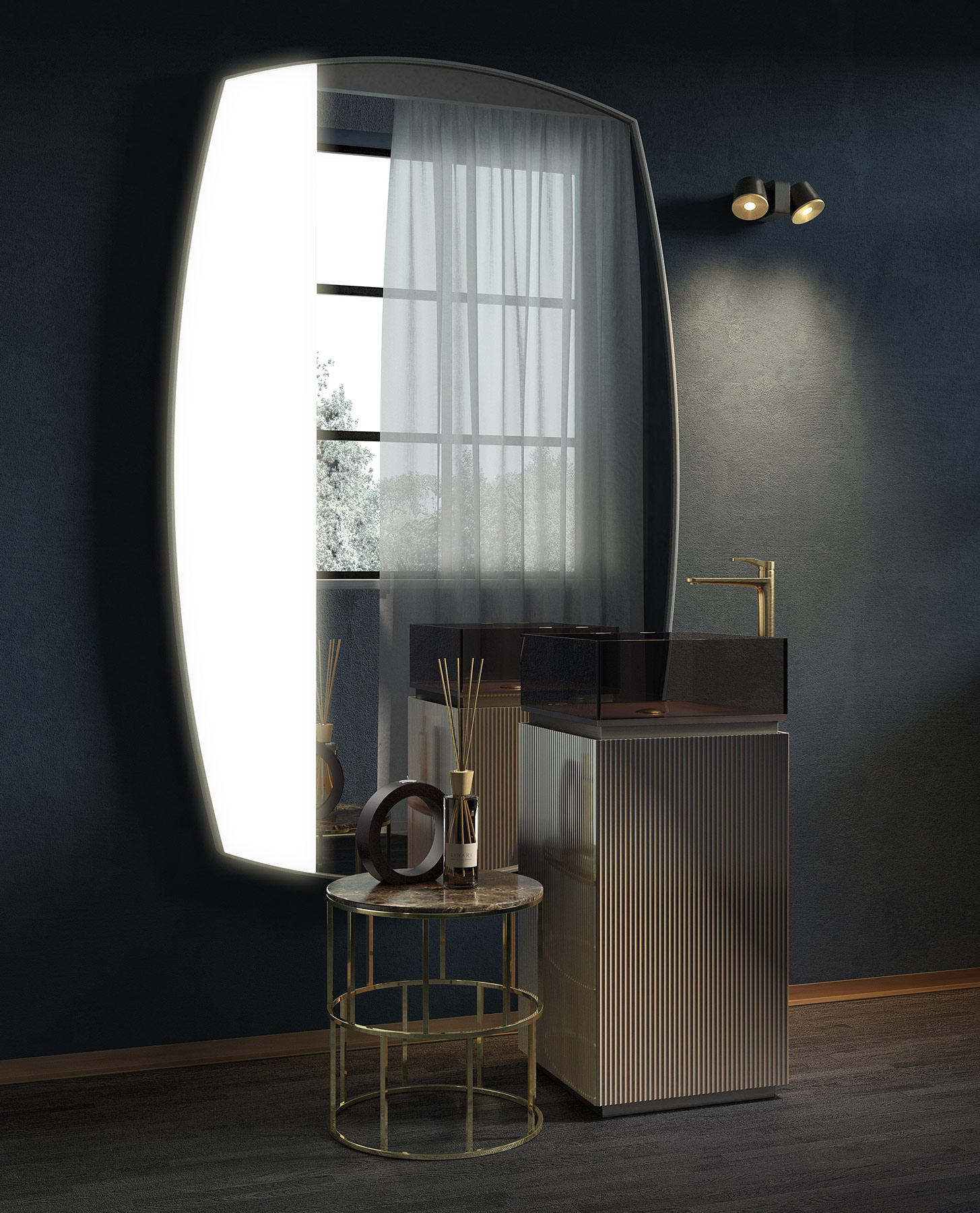 Modern Plisse Freestanding Basin