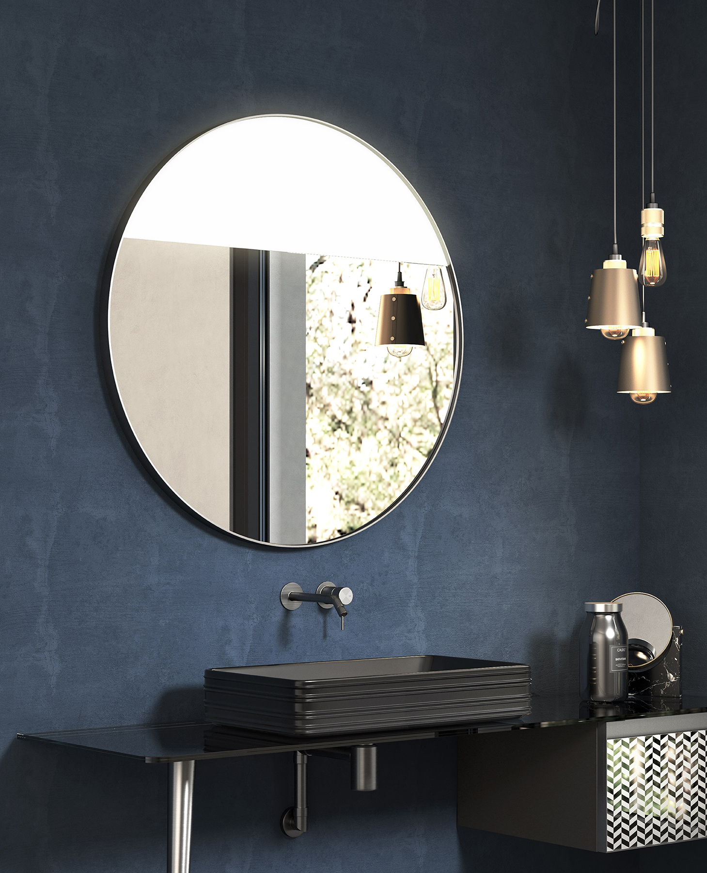 Modern Riflessi Wall Mount Lighted Mirror