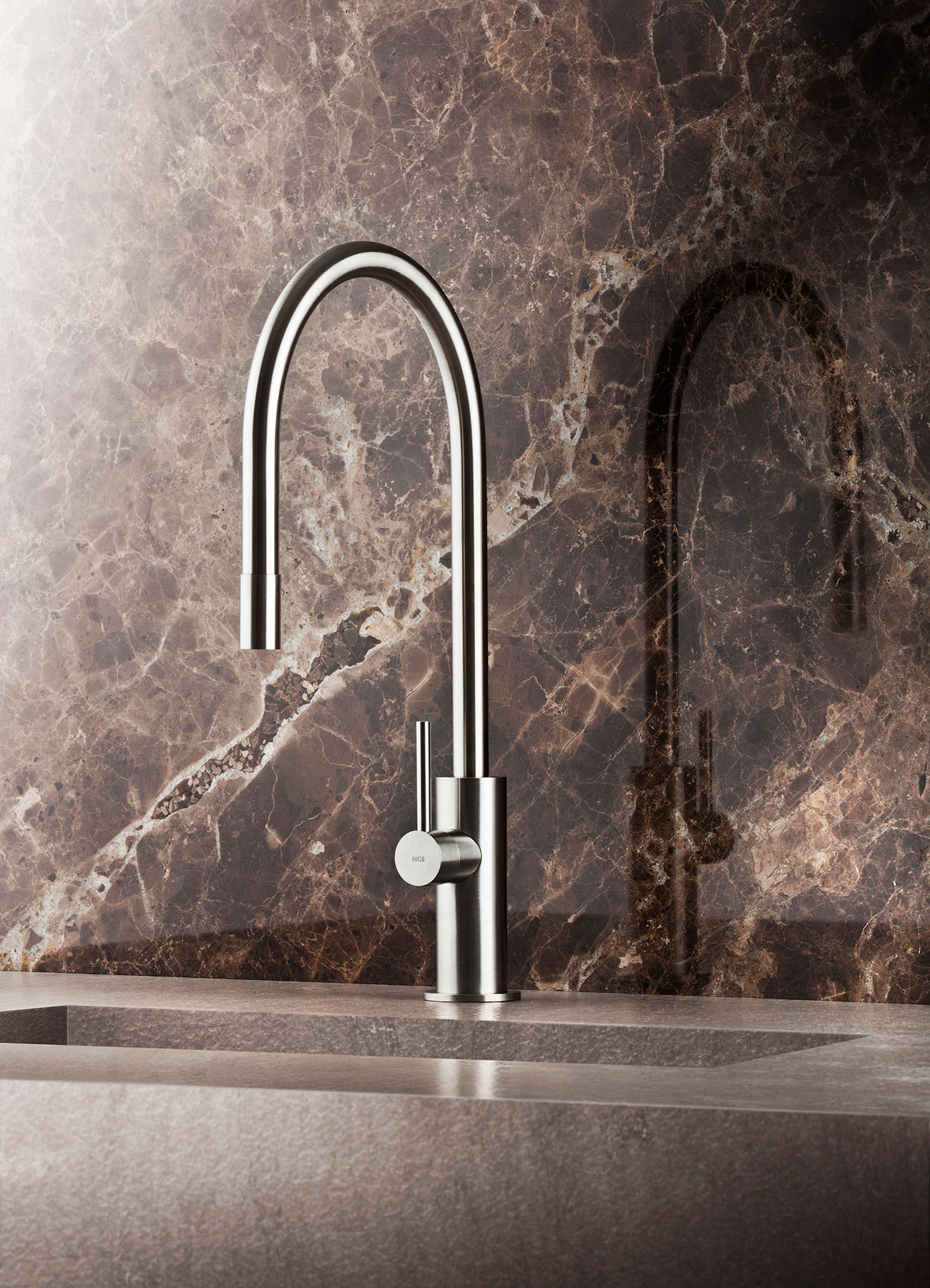 Modern Spin_E Deck Mount Kitchen Faucet